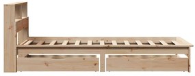 Cama com estante sem colchão 100x200 cm pinho maciço