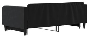 Sofá-cama com gavetão 100x200 cm veludo preto