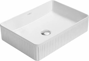 Mexen Grovo lavatório de bancada canelado 51 x 37 cm, branco - 22305100