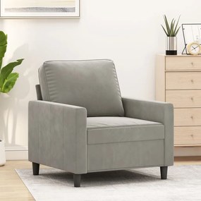 vidaXL Poltrona 60 cm veludo cinzento-claro