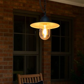 Candeeiro de suspensão rústico para exterior cinzento escuro IP44 - Kansas grafite