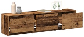 Gabinete de TV com LED Madeira Velha 162,5x34x40 cm Madeira Estruturad