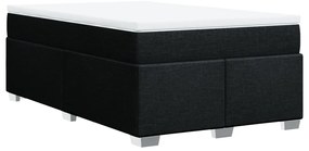 Cama boxspring com colchão 120x190 cm tecido preto