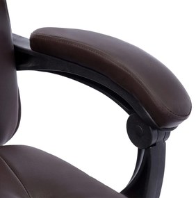Cadeira de escritório couro artificial castanho