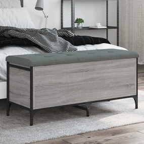 Banco arrumação 102x42x45 cm derivados madeira cinzento sonoma