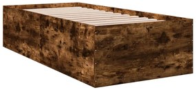 Estrutura cama 90x200 cm derivados de madeira carvalho fumado