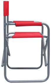 Cadeiras de realizador 2 pcs aço vermelho