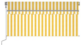 Toldo autom. c/ estore/LED/sensor vento 3x2,5m amarelo/branco
