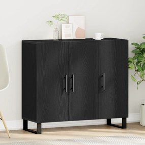 Sideboard vidaXL com 3 portas em Carvalho Preto 90x34x80 cm em Madeira Ingênua