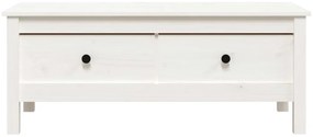 Mesa de centro 100x50x40 cm madeira de pinho maciça branco