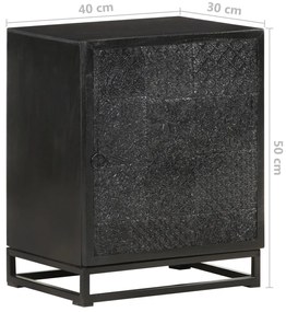 Mesa de cabeceira 40x30x50 cm acácia e mangueira maciça preto