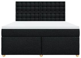 Cama com molas/colchão 180x200 cm tecido preto