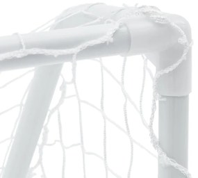 Baliza futebol infantil 2 pcs c/ bola 64x35x48 cm metal branco