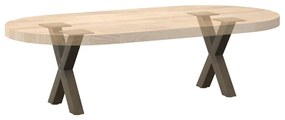 Pés para mesa de centro em formato de X, 2 peças, aço natural, 30x(30-