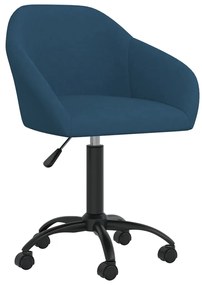 vidaXL Cadeira de jantar giratória veludo azul