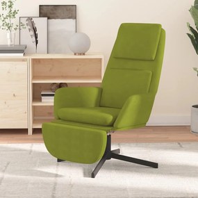 vidaXL Cadeira de descanso com apoio de pés veludo verde-claro