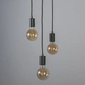 Candeeiro de suspensão inteligente industrial preto com Wifi G95 3 luzes - Facil