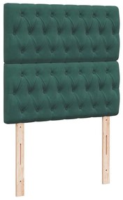 Estrutura de cama otomana colchões 90x200cm veludo verde escuro