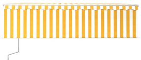 Toldo retrátil automático com estore 5x3 m amarelo e branco