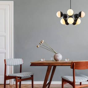 Candeeiro de Teto Karsor – Branco/Preto – 68 x 68 cm