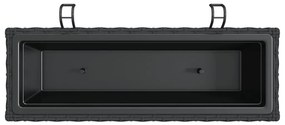 Canteiros com ganchos 2 pcs vime PE preto