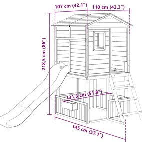 Conjunto de brincar para exterior madeira de abeto maciça
