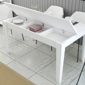 Mesa de Jantar "Milano" com Arrumação – 145x88x75 cm – Branco – Design