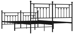 Estrutura de cama sem colchão com pés 160x200 cm preto