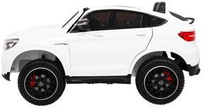Carro elétrico para Crianças 2 Lugares Mercedes GLC 63S 2x12 V 4x4 Rodas Espuma EVA, assento couro ecológico Branco