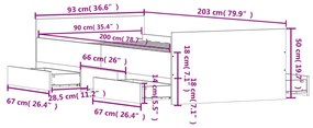 Estrutura de cama c/ painéis cabeceira e pés 90x200 cm branco