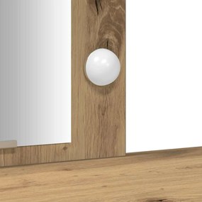 Mesa de Maquilhagem com Luzes LED Carvalho Artesanal 102x33x135 cm