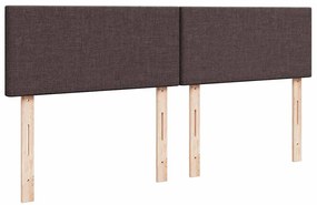 Cama com molas/colchão 200x200 cm tecido castanho-escuro