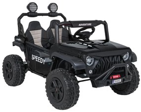 Jipe elétrico para Crianças 2 Lugares 24V 4x4 PASSION 4x4 Off-Road Rodas Espuma EVA, Assento couro ecológico Preto