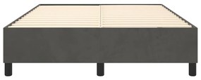 Estrutura de cama sem colchão 140x200 cm veludo cinzento-escuro