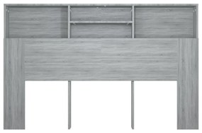 Cabeceira de Cama Dakota com Prateleiras de 160cm - Cinzento - Design