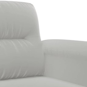 Sofá de 3 lugares 180 cm tecido de microfibra cinzento-claro