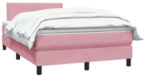 Cama com molas/colchão 120x220 cm veludo rosa