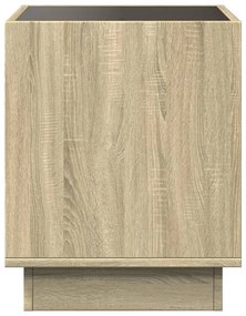 Mesa de cabeceira c/ LED Infinity 50x50x50 cm carvalho sonoma