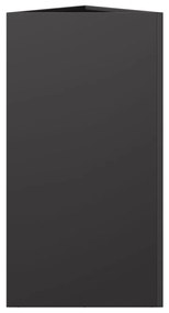 Vaso/floreira de jardim triangular 40x34,5x70 cm aço preto