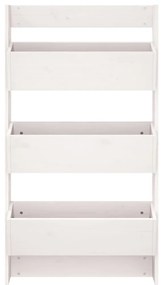 Floreira parede c/ 3 caixas 60x18,5x110 cm pinho maciço branco