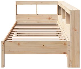 Cama com estante sem colchão 75x190 cm pinho maciço