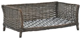 Cesto p/ cães almofadão cinzento 90x54x35 cm salgueiro genuíno