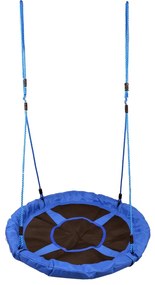 HOMCOM Baloiço para Criança tipo Ninho Baloiço Infantil Redondo acima de 3 Anos Carga Máx. 100 kg Ø100x180 cm Azul | Aosom Portugal