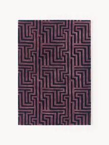 Tapete em lã artesanal com relevo Monty