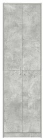 Guarda-roupa Cinza Concreto 55x25x189 cm Madeira Estruturada