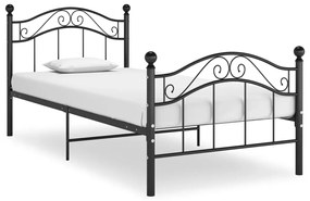 324991 vidaXL Estrutura de cama 100x200 cm metal preto