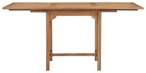 Mesa de jardim extensível (110-160)x80x75cm madeira teca maciça