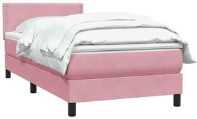 Cama com molas/colchão 80x220 cm veludo rosa