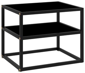 vidaXL Mesa consola 50x40x40 cm vidro temperado preto