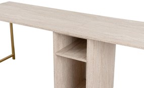 Secretária Twin Study Desk – Travertine Gold – 240 cm x 74 cm x 60 cm
